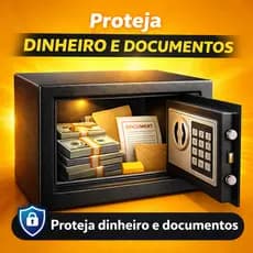 Cofre Digital Eletrônico com Senha e Chave Anti-Roubo Segurança Residencial BlackVault