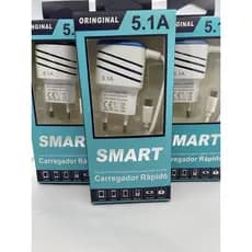 01 Carregador Charger 2 USB Turbo 5.1A V8