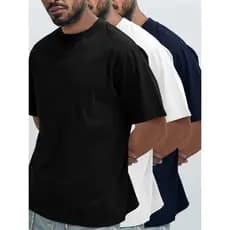 Kit 3 Camisetas Básica Lisa Masculina Feminina Algodão Camisa Unissex StreetWear