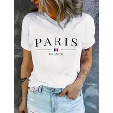 Camiseta Básica T shirt Paris Masculina Feminina Algodão Camisa Unissex