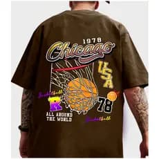 Camiseta Streetwear Básica Camisa Masculina Feminina Slim T-SHIRT Algodão Varias Cores Chicago Basquete