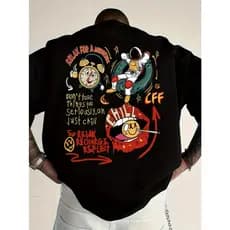 Camiseta Básica Astronauta Relax Chill Algodão Camisa Unissex StreetWear Masculina