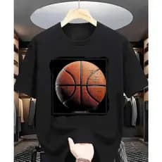 Camiseta Básica Unissex Streetwear Camisa T-Shirt Slim Algodão Bola Basquete