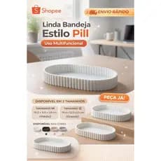 Bandeja Organizadora Estilo Pill 19,5m ou 15,5 cm - Design Minimalista e Moderno