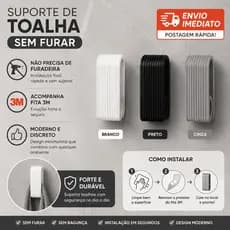 Kit Suporte 2/3/4/6/8 Porta Toalha Banheiro Gancho Para Toalha De Rosto e Toalha De Banho Fixação Fácil