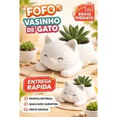 Vaso Decorativo Gatinho deitado Vaso gato suculenta Cachepot gatinho Vaso decorativo gato Vaso pet