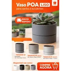 Vaso Poa Liso - Ideal para Suculentas e Cactos tamanhos variados