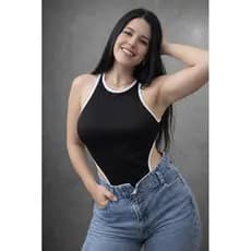 Kit Body Feminino Bicolor Estilo Gringa Tomara que Caia Cavado Mel Maia