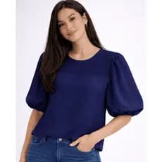 Blusa Feminina Soltinha Manga Bufante Balonê Lisa Tecido Duna Modelo Premium