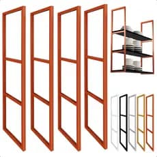 Kit Suporte Prateleira Teto Cozinha Organização Estilo Industrial Design Moderno Aço Reforçado 20x20