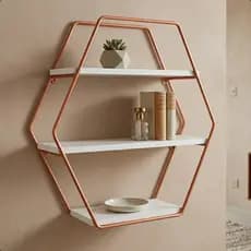 Prateleira Parede Suspensa Tripla Nicho Estante Modelo Industrial para Livros Decoração Casa