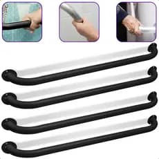Kit 04 Barras Alças de Apoio de Banheiro 80cm Idosos PCD Gestantes Suporta 120kg Antiqueda Reforçada