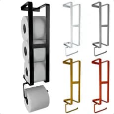 Suporte Porta Papel Higiênico de Parede 4 Rolos Aço Metal Pintura Epóxi Antioxidante Design Moderno
