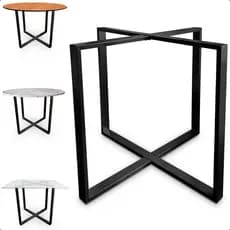 Pé Ferro Base Industrial Apoio Metalon Tampo Mesa Redondo Quadrado Vidro Pedra Madeira até 150x150