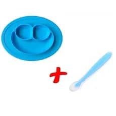 Conjunto Prato e Colher de Silicone para seu Bebe LIvre BPA