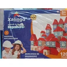 Jogo Brincando De Engenheiro N4, Xalingo, 120 Peças Em Madeira