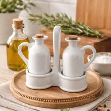 Kit Galheteiro Azeite E Vinagre Garrafa Cozinha Azeiteiro Porta Azeite Standard 2 Linha Scalla