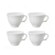 Kit Xícara de Café Branca em Cerâmica | Caneca para Café, Chá e Cappuccino | Elegante e Resistente 180ml