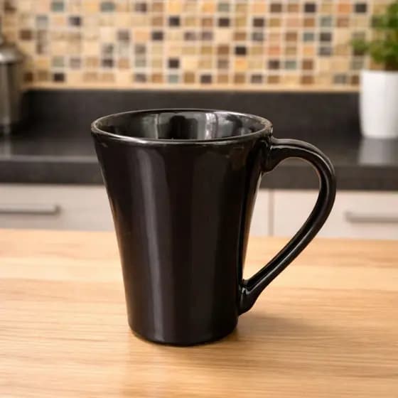 Kit 2 Canecas de Cerâmica Preta 300ml Xícaras Modernas para Café e Chá Brilhante Preto