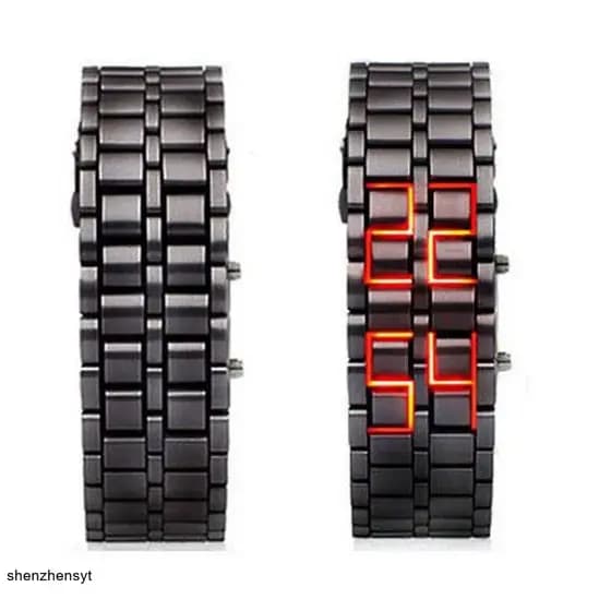 Relógio De Lava Criativo Europeu E Americano Exclusivo Led Trendy Men's Watch Pulseira De Casal Retro Men's
