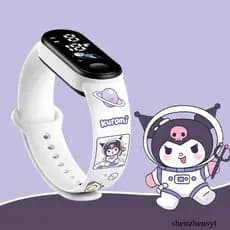 Sanrio Kuromi LED Light Watch Para Crianças Meninas Pulseira De Silicone Relógio Eletrônico À Prova D'água Infantil Reló