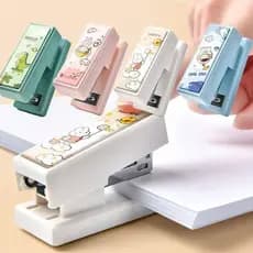 Conjunto Mini Grampeador + 400 Grampos 24/6 Compacto Resistente Uso Diário