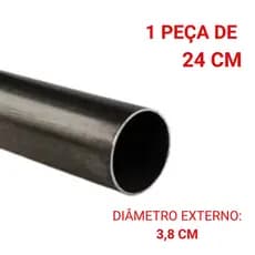 Metalon Redondo 38mm ( 1.1/2 P ) Tubo Preto De Aço - chapa 2mm - 24cm