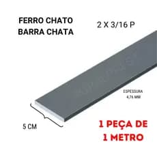 BARRA CHATA FERRO CHATO 2 X 3/16 (50,8 X 4,76 MM) - 1 PEÇA DE 1 METRO