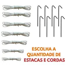 ESTACA + CORDA BARRACA DE CAMPING GAZEBO BEACH TENIS - ESCOLHA A QUANTIDADE