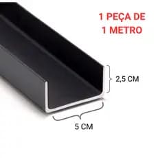 Barra De Viga U Simples 50 X 25mm 2Pol - 1 Metro - Ferro U