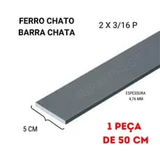 BARRA CHATA FERRO CHATO 2 X 3/16 (50,8 X 4,76 MM) - 1 PEÇA DE 50CM