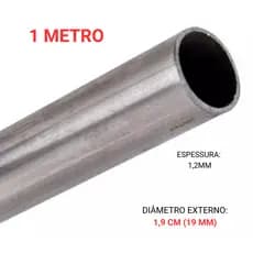 Metalon Redondo 3/4 P (19 Mm) Aço Chapa 1,2Mm - 1 Peça De 1 Metro