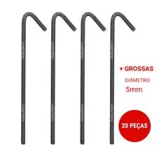 ESTACAS PARA BARRACA DE CAMPING GAZEDO BEACH TENIS EM VERGALHAO 5MM - 20 UNIDADES