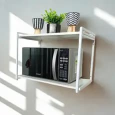 Prateleira Industrial 30x60 com Suporte Micro-ondas Cozinha Ferro Reforçado Decoração Moderna