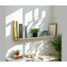 Prateleira Industrial 1 Metro MDF U Invertido 20cm Profundidade Aço Parede Decoração Moderna