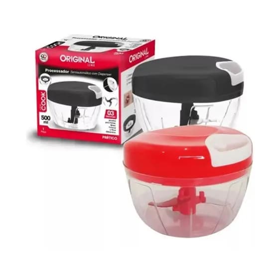 Processador E Triturador De Alimento Manual Com 3 Lâminas