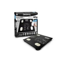 Balança Digital Banheiro Vidro 140kg Bioimpedância Imc Massa Preto