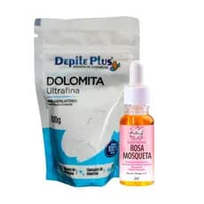 Kit Facial Antimanchas Óleo Rosa Rubignosa 100% Dolomita pó