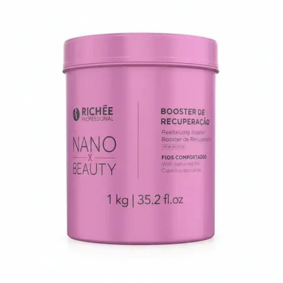 NanoBeauty BTX Booster Recuperação Termoativado Antifrizz 1Kg NanoBTX BTX Repair Repositor de Massa Richée Professional