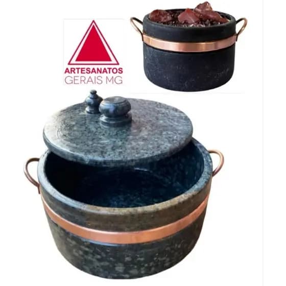 Panela de Pressão de Pedra Sabão N°6 Tradicional Alta Resistência