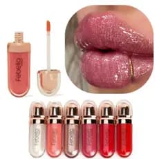 Gloss Febella  Batom Líquido Labial com Brilho Intenso e Volume Maquiagem Super Brilhante + Brinde