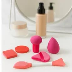 Kit Esponja de Maquiagem  + Aplicador Facial | Skin Care e Make Up Base, Pó, Corretivo