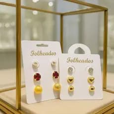 Kit 3 Pares de Brincos Femininos – Delicados, Modernos e Versáteis para Uso Diário ou Festa
