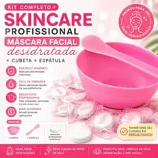 Kit Skincare Profissional Máscara Facial Desidratada Comprimida  Cubeta  Espátula  Limpeza de Pele Estética Spa Facial