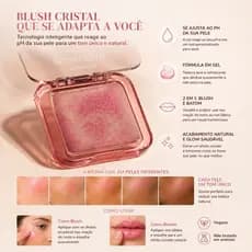 Blush Transparente Mágico Pigmentado Ajusta ao Tom da Pele 2 em 1 Tendência Maquiagem Viral