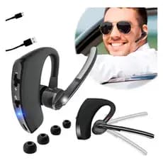 Fone de Ouvido Bluetooth V8 Original Gancho de orelha Unilateral Earbuds C/ Microfone de comunicação
