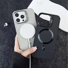 Capa Capinha Magnética P/ iPhone 14 Pro Max Magnética Com Suporte e Películas de Câmera Anti impacto
