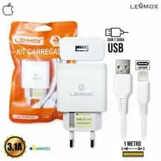 Carregador Tipo-C USB-C/ Lightning Lehmox Homologado Compatível C/ iPhone/Samsung/Motorola/Xiaomi bc