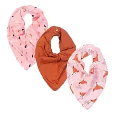 Kit 3 Babador Bandana Algodão Bebê Dupla Face Menina Menino