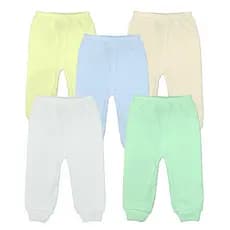 Kit Calça Mijão Liso 5 Peças Malha Pé Aberto Roupas de Bebê